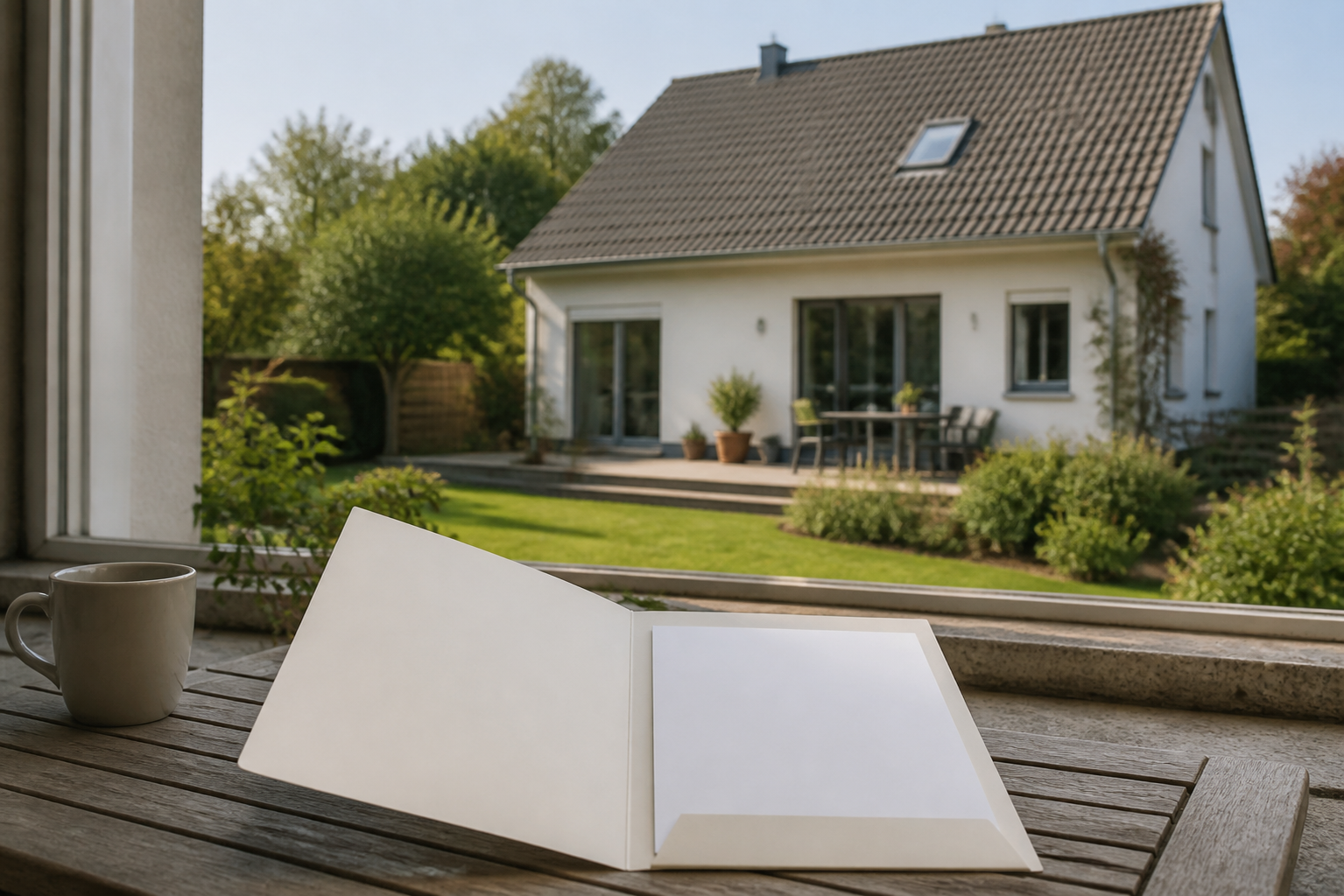 Neutrales Hausmodell als Symbol für eine Immobilienentscheidung